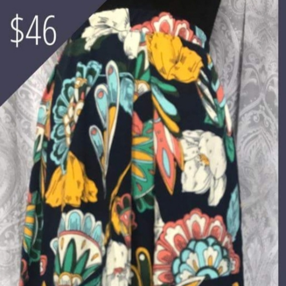 LulaRoe 3XL Madison Skirt Gorgeous Print
